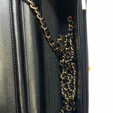 Chanel 2022 Bi-Color WOC Black White Flap Lamb Leather Made in Italy Crossbody