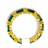 Estate Size 7 .925 Sterling Gold Plated Green Stone Thailand Ring