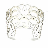 Brighton Silver tone Swirl Floral Hammered Cuff
