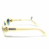 EMILIO PUCCI Off White Oval Chunky Sunglasses