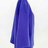 Eileen Fisher Women's Blue Size L Open Front Wool Blend Jacket