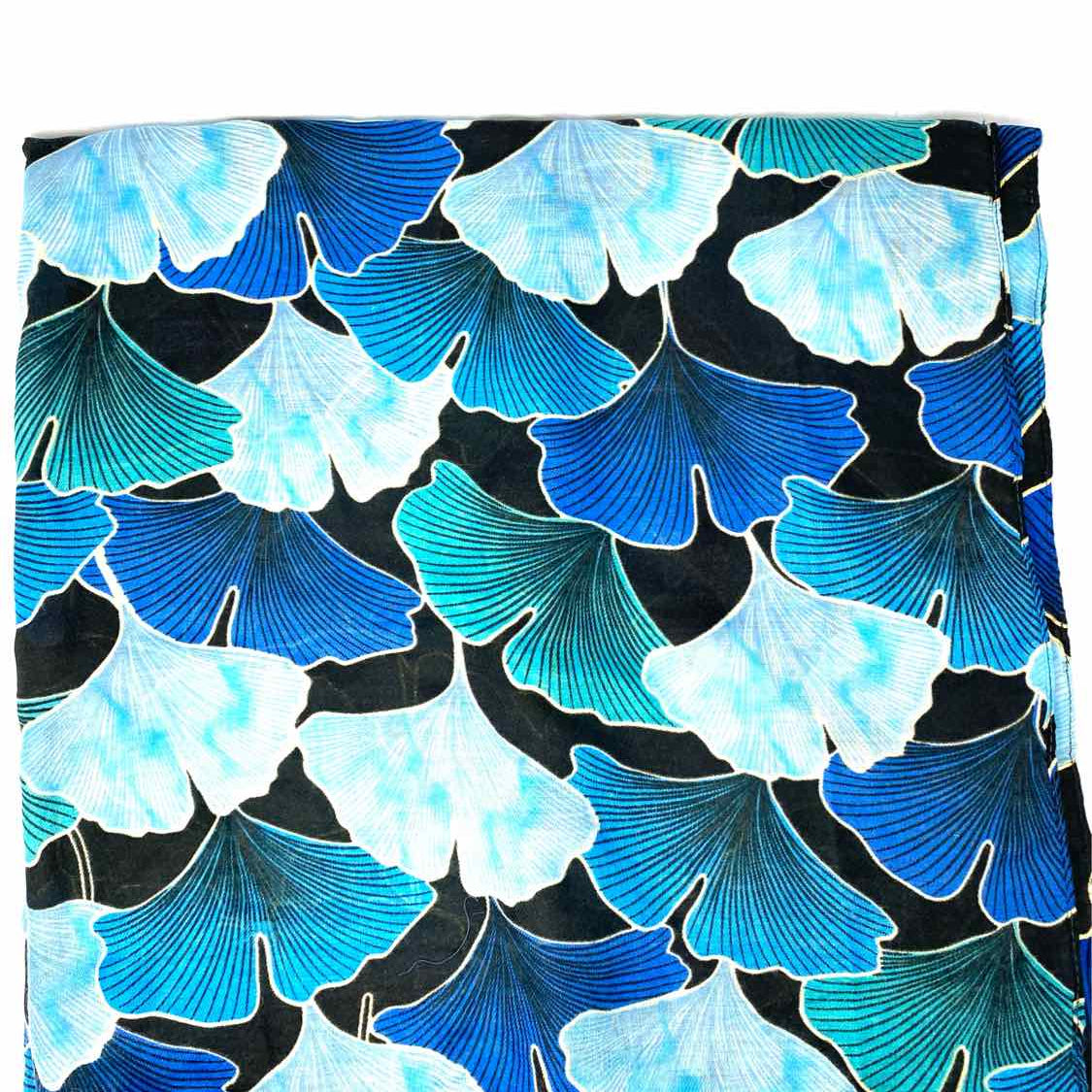 Blue Gold 70" Ginko Leaf Scarf