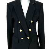 rag & bone Preston Women's Black Size 4 Double Breasted Tweed Blazer