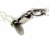 Estate 925 Sterling Silver White Beaded Crystal Necklace