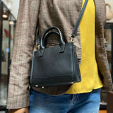 Leatherology Kress Black Micro Leather Crossbody
