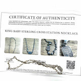 KING BABY 925 Sterling Silver Chain 18" Cross Necklace