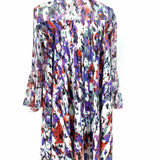paper crown Women's Purple Size SP 3/4 Sleeve Abstract Dress