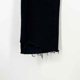 Mother Insider Crop Women's Black Size 32/14 Straight Leg Raw Hem Jeans