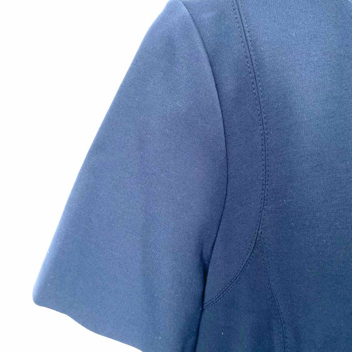 Tory Burch Women's Blue Size XL Knee Length Color Block Short Sleeve Dress