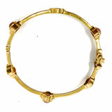 Statement Gold Tone 7.25" Pink Gem Bangle
