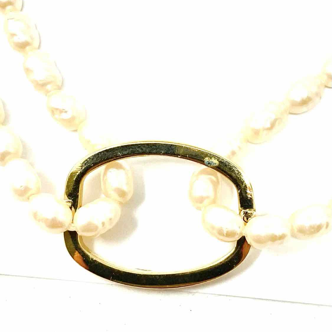 Estate Ivory 58" seed rice pearls Necklace