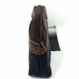 Brighton Leather Black Zip-Around Heart Pebbled Leather Coin Purse