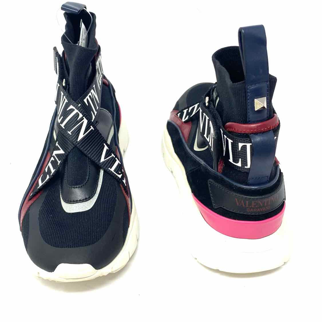 Valentino Garavani VLTN Heroes Women's Black Size 37.5/7 Sock Logo Sneakers
