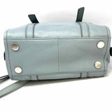 Fossil Carlie Light Blue Boston Pebbled Leather Satchel