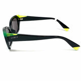 Furla Black Green Cat Eye Color Block Sunglasses