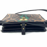DOLCE & GABBANA Brown Green Stripe Messenger Leopard Print Crossbody