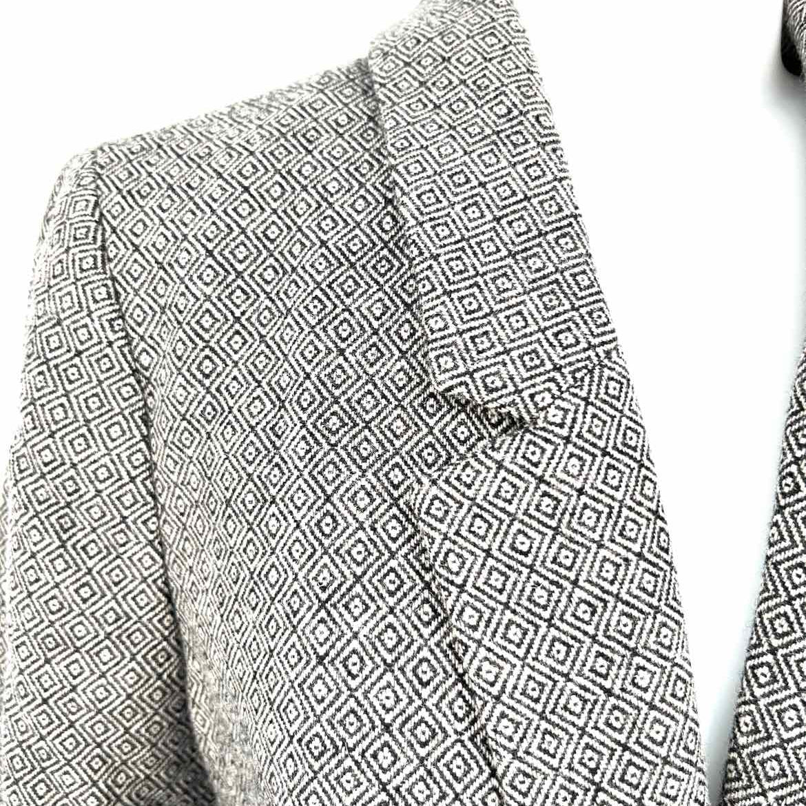 Madewell Women's Gray Size M Wool Blend Diamonds Blazer