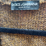 DOLCE & GABBANA Women's Brown Size 42/6 Open Front Acrylic Blend Cardigan