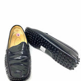 TOD'S Women's Black Size 9 Slip on Patent Leather Loafers