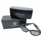 Versace Medusa MOD 4438 Dark Brown Gold Tone Round Tortoise Sunglasses