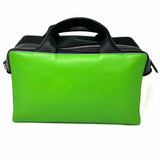 REED KRAKOFF Black Green Top Handle Color Block Satchel