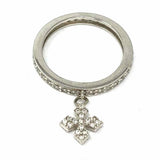 KING BABY size 8 925 Sterling Silver Dangle Cross Cubic Zirconia Ring