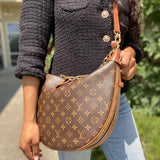 LOUIS VUITTON 2025 Loop Hobo Brown Crescent Monogram Shoulder Bag