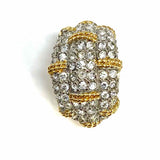 Vintage Swarovski Gold-Tone Woven Crystal Earrings