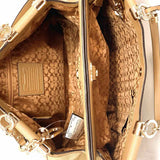 Coach Madison Pinnacle Caroline Beige Pebbled Leather Satchel
