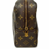 LOUIS VUITTON 1988 Trousse Toilette 28 Brown Monogram Made in France Clutch