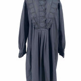 Isabel Marant Etoile Women's Black Size 40/4 Long Sleeve Cotton Ruffled Dress