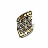 JOHN HARDY size 6.5 925 & 18K Two-tone Abstract Jaisalmer Dots Ring