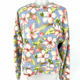 Polo Ralph Lauren Women's Blue Pink Size M Crew Neck Tropical Flower Sweatshirt