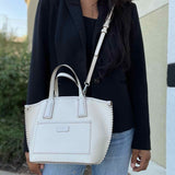 Brighton Oriana Small White Pebbled Leather Tote