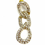 Statement Gold Tone Chain embellished Crystal Earrings