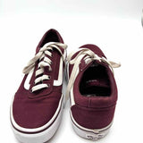 Vans Women's Burgundy White Size 7 Lace-up Canvas Sneakers