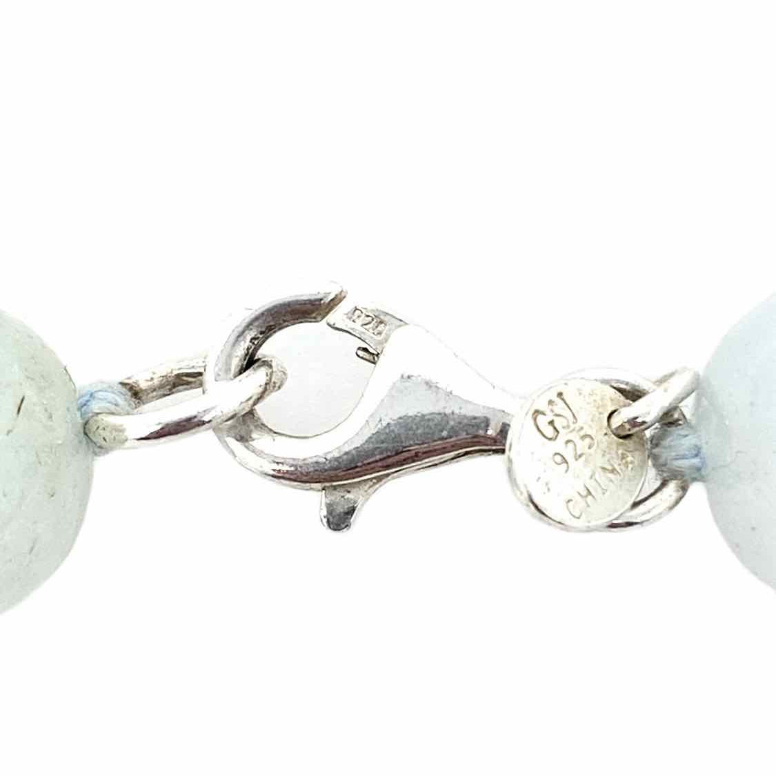 .925 Blue Beaded Aquamarine Necklace