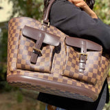 LOUIS VUITTON 2005 Manosque GM Brown Damier Ebene Made in France Tote