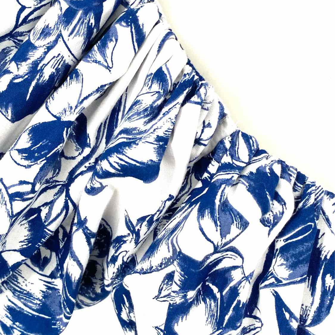 Abercrombie Poplin Puff Sleeve Women's Blue White Size S mini Floral Dress