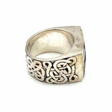 GL Miller Studio Southwestern size 8 925 Sterling Silver Inlay Celtic Knot Ring