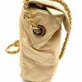 Prada Chain Link Catena Nylon Cream Flap Quilted Shoulder Bag
