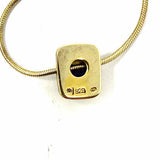 Estate 925 Sterling Gold Tone Pendant 18" Square Amethyst Necklace