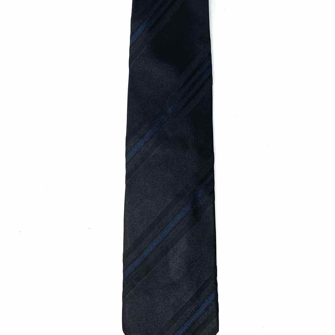 DOLCE & GABBANA Black Blue 60" Stripe Necktie