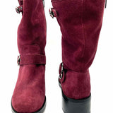 VINCE CAMUTO Women's Burgundy Size 8 Buckle Suede Boots