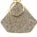 Alessia Silver Diamond Glitter Clutch