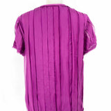 LANVIN Women's Fuchsia Size S Silk Pleated Short Sleeve Top