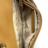 Michael by Michael Kors Beige Flap Snake Print Leather Crossbody