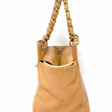 Chanel 2000-02 Timeless Petite Shopper Cream Quilted Caviar Leather Tote