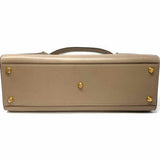 Fendi 2026 Peekaboo Way Dove Beige Blue Top Handle Made in Italy Satchel