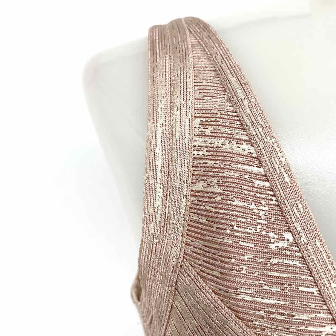 HERVE LEGER Briar Women's Rose Gold Size XS Bodycon bandage Dress